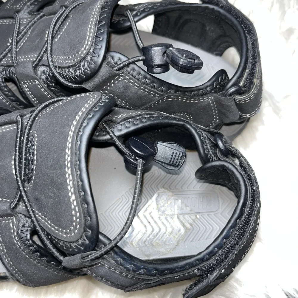 Khombu Travis Waterproof Fisherman Sandals Mens Size 8 M Black Hiking‎ Camping